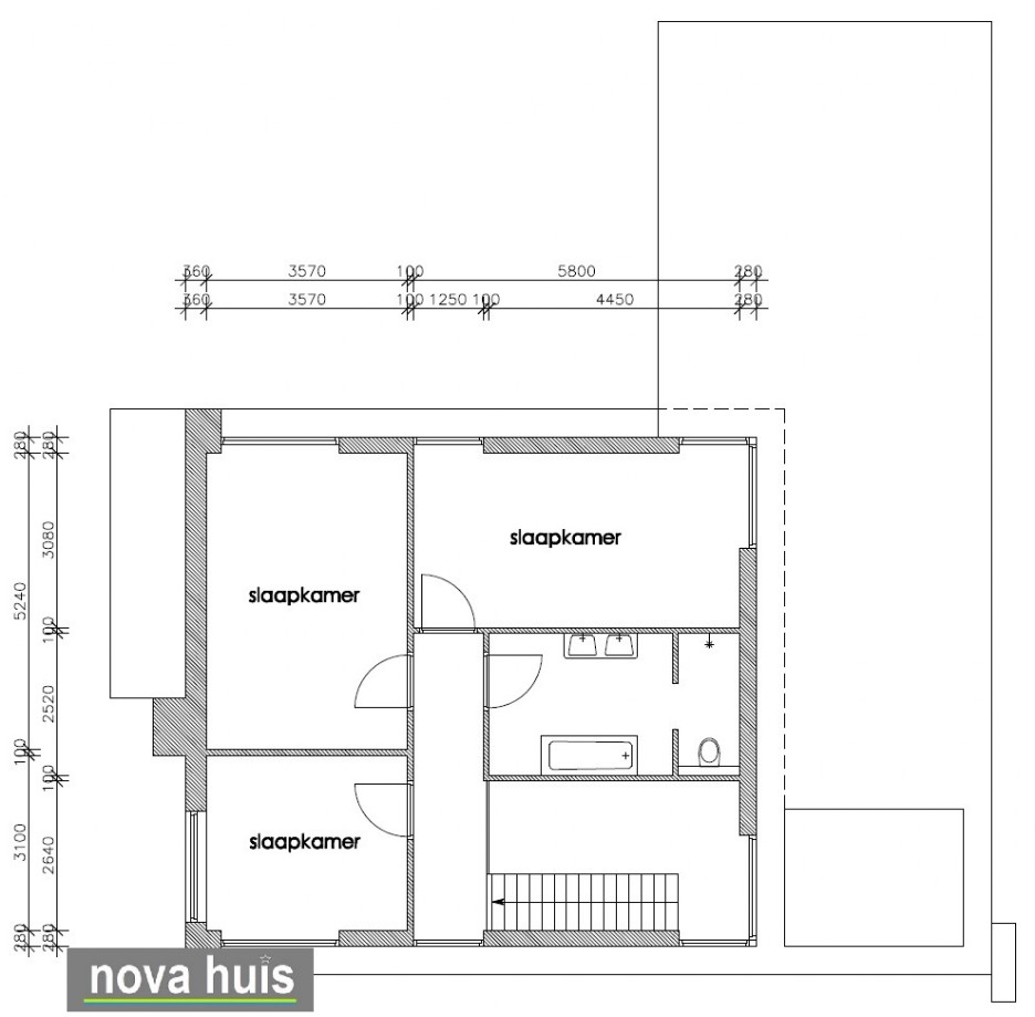 NOVA-HUIS ontwerp modern kubistisch woonhuis met veel glas en plat dak bouwen in energiearm bouwsysteem K100