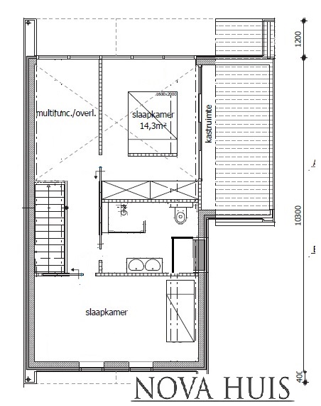 NOVA-HUIS schuurwoning type 89 moderne kap golfplaat en hout passief bouwen