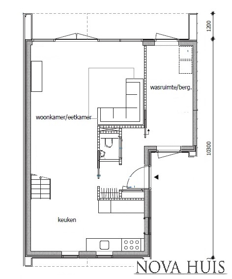 NOVA-HUIS schuurwoning type 89 moderne kap golfplaat en hout passief bouwen