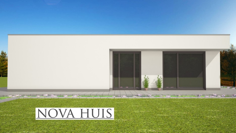 NOVA-HUIS strakke moderne energieneutrale bungalow plat dak alles gelijksvloers  B73 