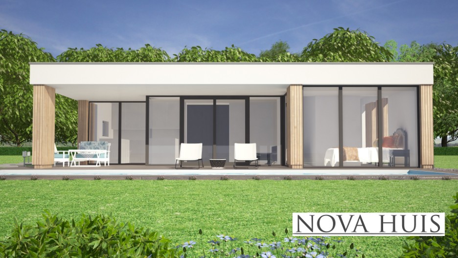 NOVA-HUIS type 144  levensloopbestendige bungalow veel glas ATLANTA MBS Staalframebouw