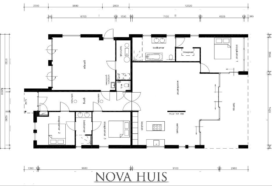 NOVA-HUIS type 144  levensloopbestendige bungalow veel glas ATLANTA MBS Staalframebouw