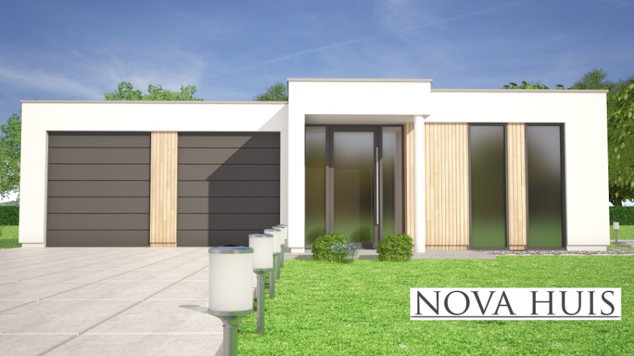 NOVA-HUIS type 144  levensloopbestendige bungalow veel glas Staalframebouw  Nederland