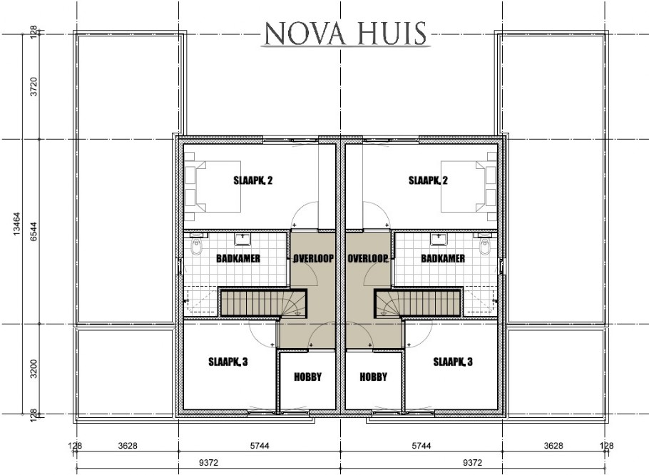 NOVA-HUIS.NL geschakelde woningen TK50 2 onder 1 kap levensloopbestendig