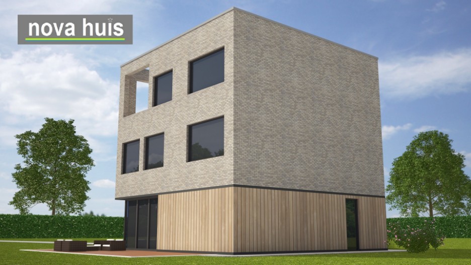 NOVA-HUIS.NL moderne kubistische kubus woningen met dakterras ontwerpen en energieneutraal bouwen K139