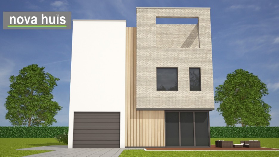 NOVA-HUIS.NL moderne kubistische kubus woningen met dakterras ontwerpen en energieneutraal bouwen K139