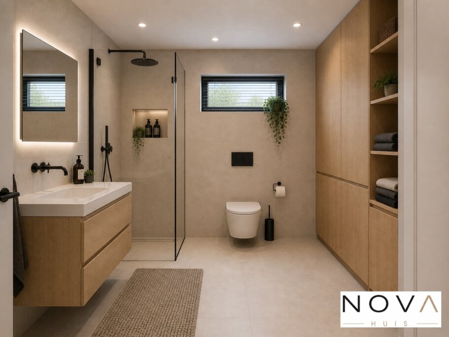 NOVA-HUIS.nl  type 136 Bekijk de interieurfoto's van deze stijlvolle gelijkvloerse bungalow met slaapkamer en badkamer op de begane grond