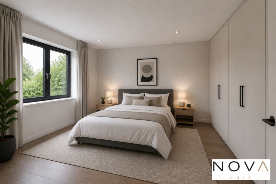 NOVA-HUIS.nl  type 136 Bekijk de interieurfoto's van deze stijlvolle gelijkvloerse bungalow met slaapkamer en badkamer op de begane grond