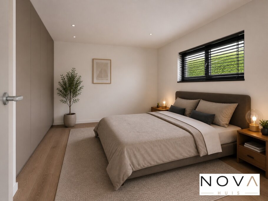 NOVA-HUIS.nl  type 136 Bekijk de interieurfoto's van deze stijlvolle gelijkvloerse bungalow met slaapkamer en badkamer op de begane grond