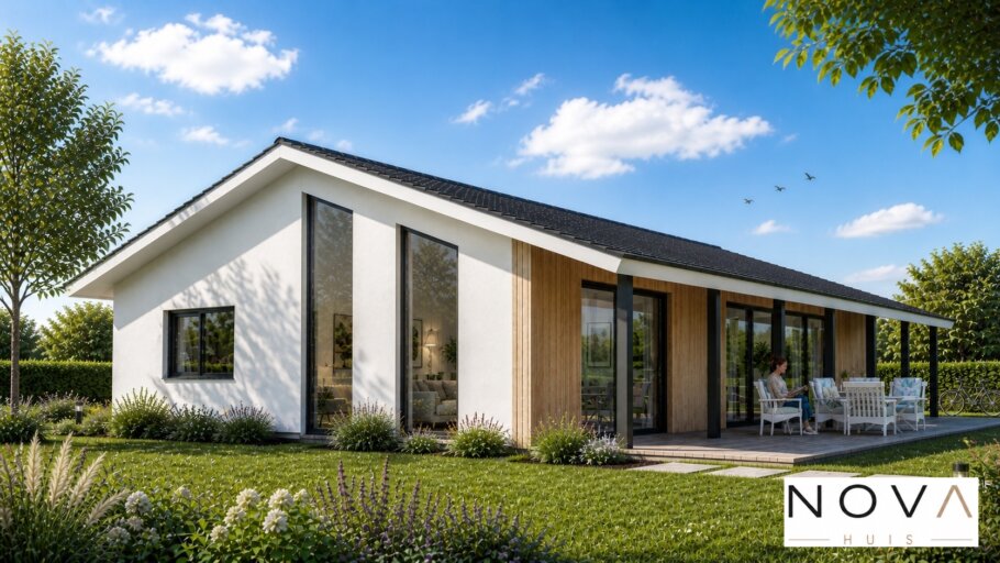 NOVA-HUIS.nl TYPE A-136  bungalow alle ruimtes op de begane grond foto's en indelingen