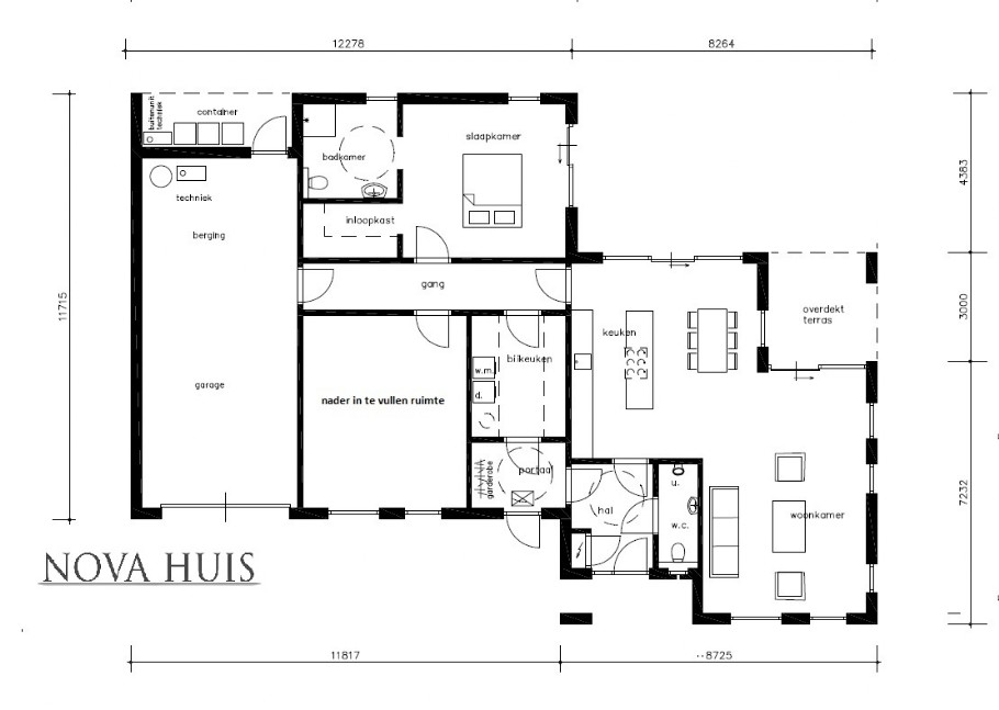 NOVAHUIS A 172 energieneutrale bungalow rolstoelvriendelijk met staalframe beter bouwsysteem
