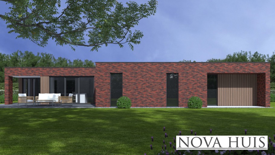 NOVAHUIS A 172 energieneutrale bungalow rolstoelvriendelijk met staalframe beter bouwsysteem