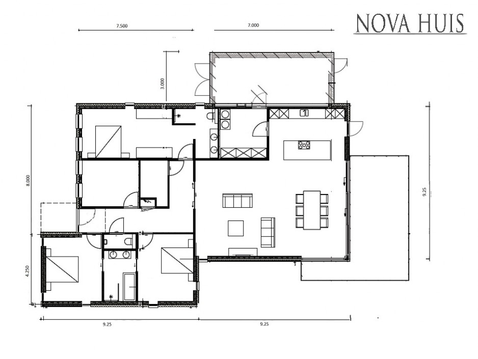 NOVAHUIS A164 levensloopbestendige woningen 1 of 2 lagen bouw ATLANTA MBS staalframe