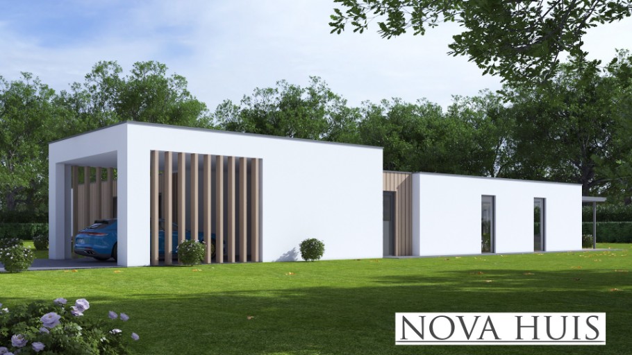NOVAHUIS A168 gelijkvloerse nieuwbouw woning staalframebouw Nederland