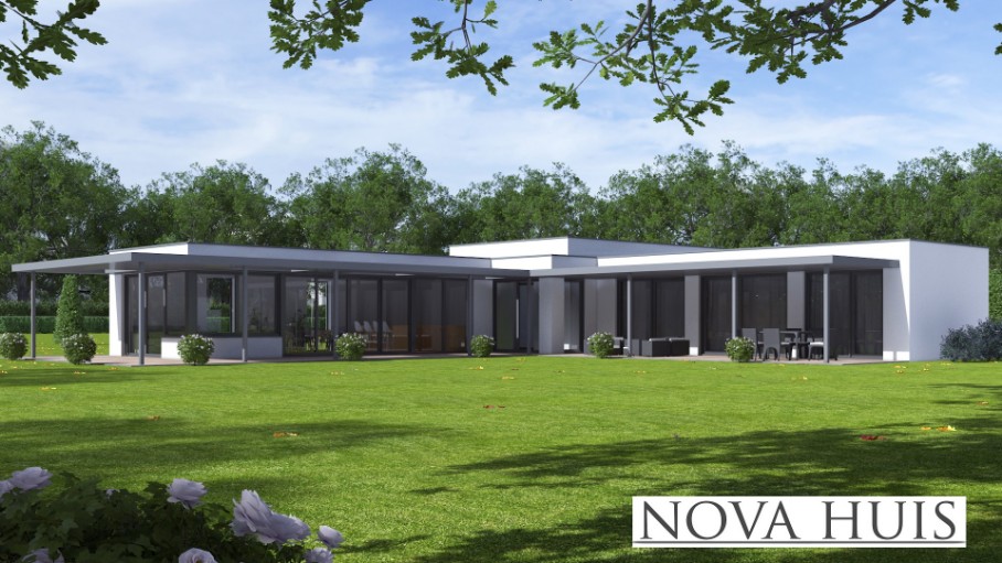 NOVAHUIS A168 gelijkvloerse nieuwbouw woning staalframebouw Nederland