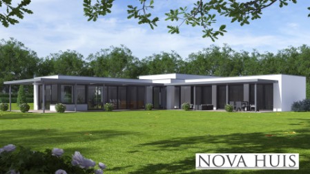NOVAHUIS A168 gelijkvloerse nieuwbouw woning staalframebouw Nederland