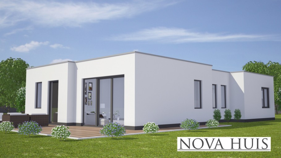 NOVAHUIS A62 goedkope levensloopbestendige bungalow woning Staalframebouw 