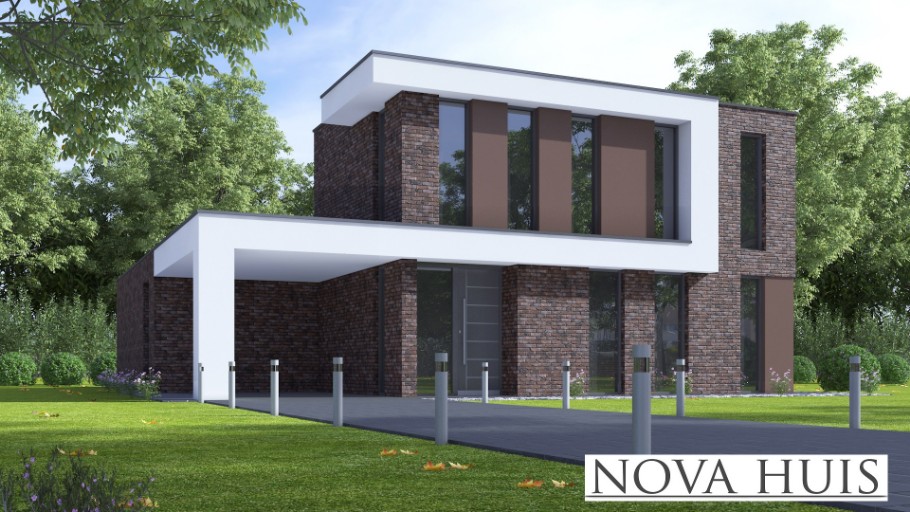 NOVAHUIS K 387 Design and Build kubistische villa  ontwerp Staalframebouw Nederland