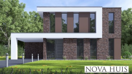 NOVAHUIS K 387 Design and Build kubistische villa  ontwerp Staalframebouw Nederland