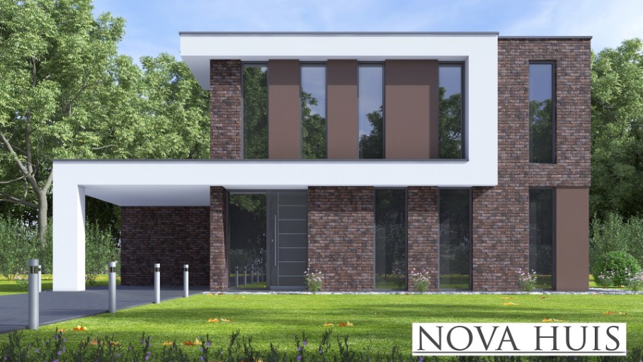NOVAHUIS K 387 Design and Build kubistische villa  ontwerp Staalframebouw Nederland