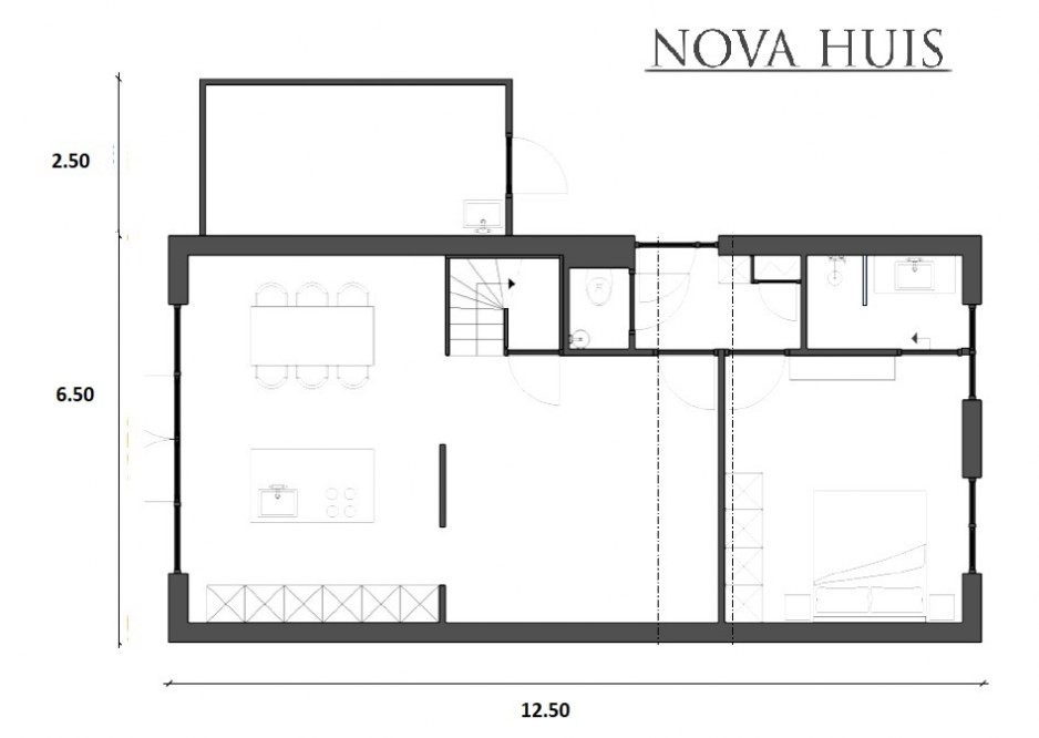 NOVAHUIS K122 Schuurwoning prefab staalframebouw ATLANTA MBS staalframebouw