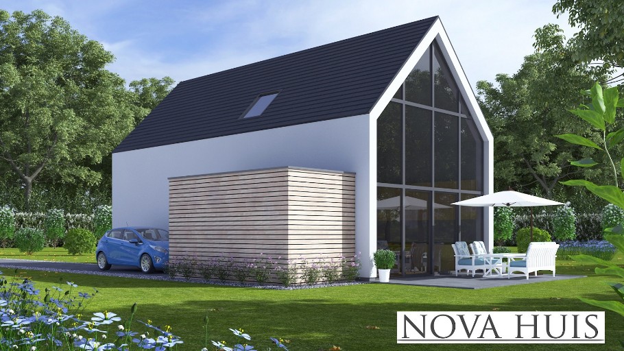 NOVAHUIS K122 Schuurwoning prefab staalframebouw staalframebouw Nederland 