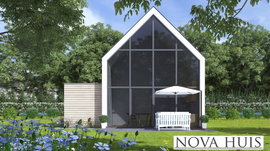 NOVAHUIS K122 Schuurwoning prefab staalframebouw staalframebouw Nederland 