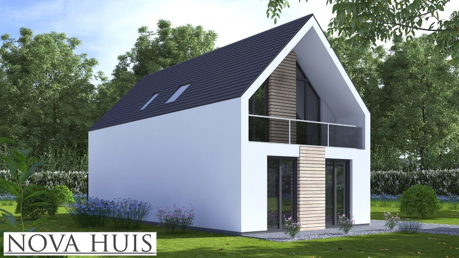 NOVAHUIS K122 Schuurwoning prefab staalframebouw staalframebouw Nederland 