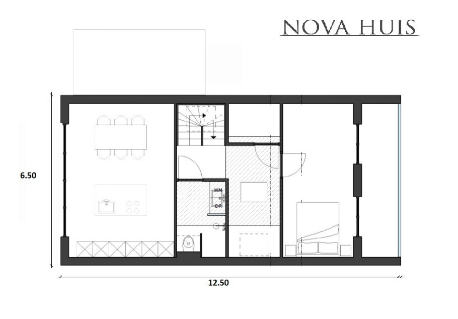NOVAHUIS K122 Schuurwoning prefab staalframebouw staalframebouw Nederland 
