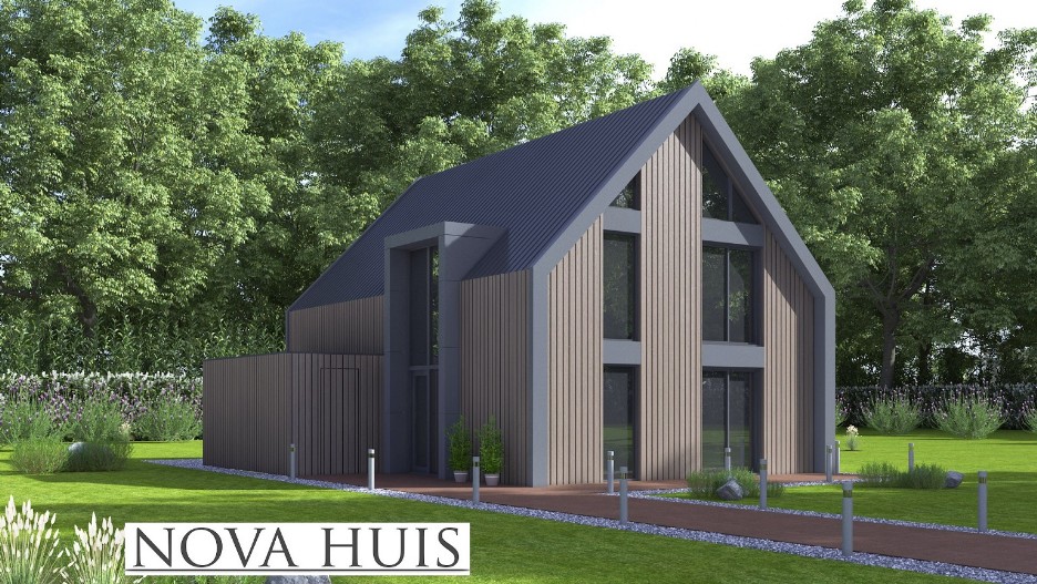 NOVAHUIS K137 moderne schuurwoning met ATLANTA MBS staalframe bouwconstructie 