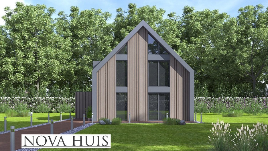 NOVAHUIS K137 moderne schuurwoning met ATLANTA MBS staalframe bouwconstructie 