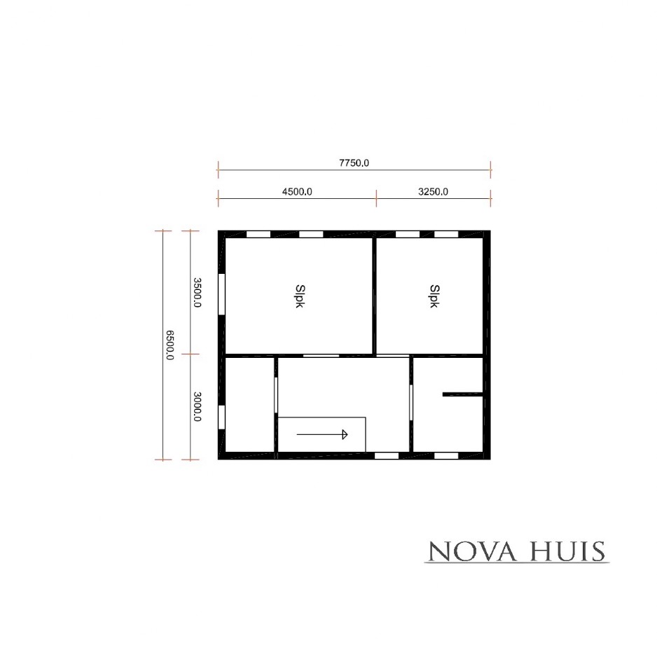 NOVAHUIS K301 moderne gelijkvloerse woning hoge ramen ATLANTA MBS staalframebouw 