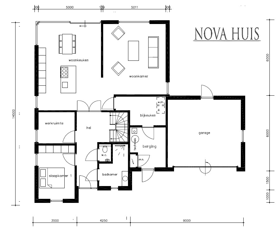 NOVAHUIS K391 moderne kubistische energieneutrale levensloopbestendige woning ATLANTA