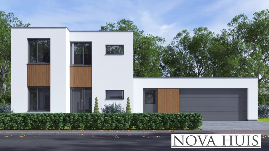 NOVAHUIS K391 moderne kubistische energieneutrale levensloopbestendige woning Staalframebouw