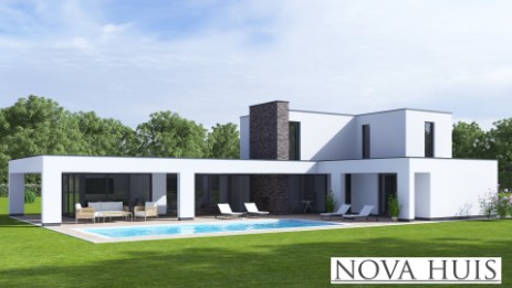 NOVAHUIS moderne bouwontwerpen bouwen met ATLANTA staalframebouw K394
