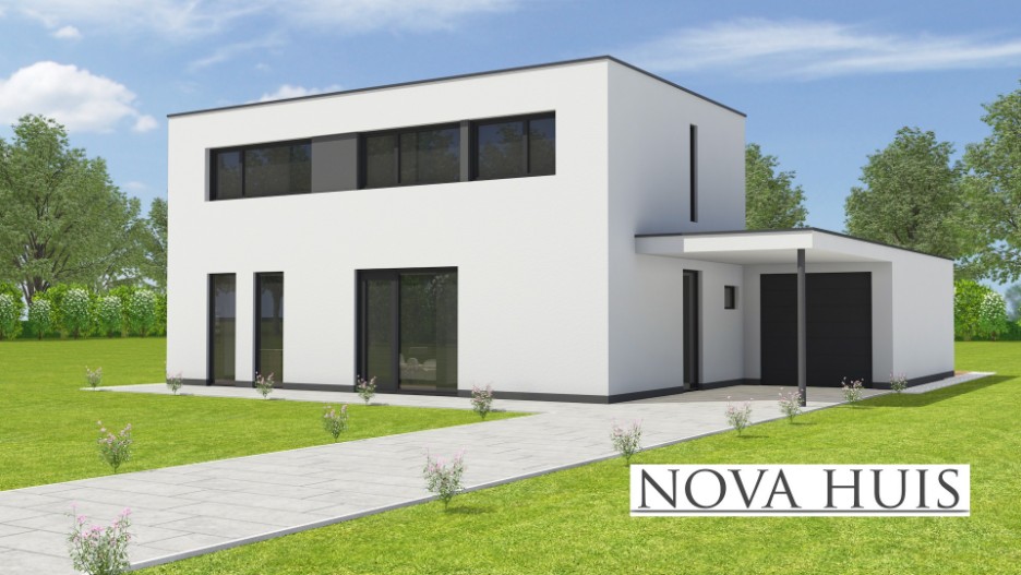 NOVAHUIS moderne kubistische woning M347v1 staalframebouw ATLANTA MBS