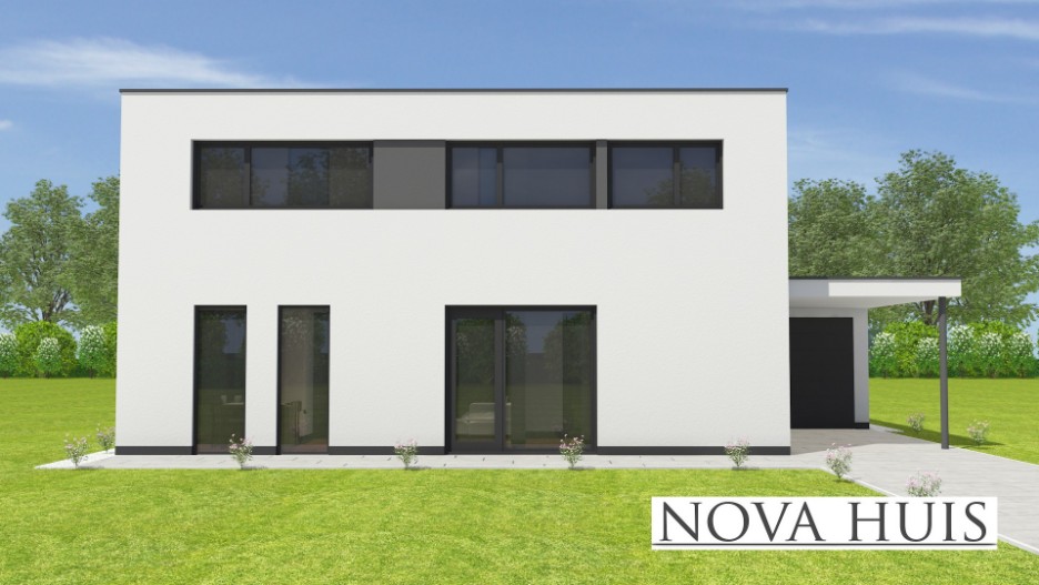 NOVAHUIS moderne kubistische woning M347v1 staalframebouw ATLANTA MBS