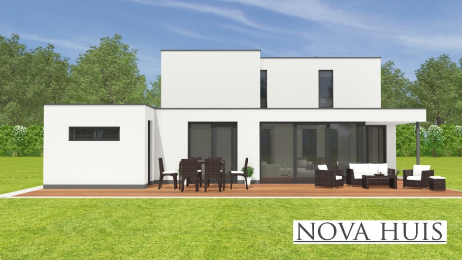 NOVAHUIS moderne kubistische woning M374 v1staalframebouw Nederland
