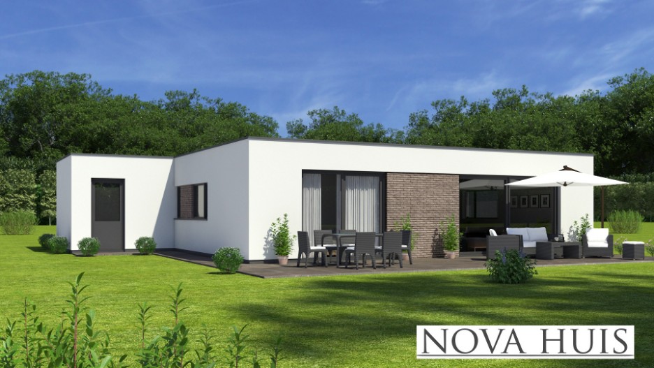 NOVAHUIS ontwerp A161 mooie moderne bungalow ATLANTA MBS Staalframe bouwe