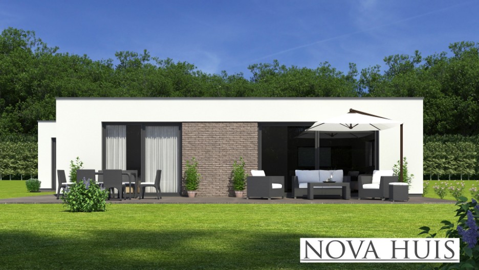 NOVAHUIS ontwerp A161 mooie moderne bungalow ATLANTA MBS Staalframe bouwe