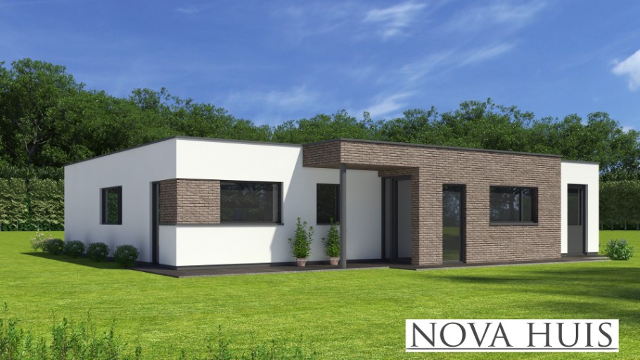 NOVAHUIS ontwerp A161 mooie moderne bungalow Staalframebouw Nederland