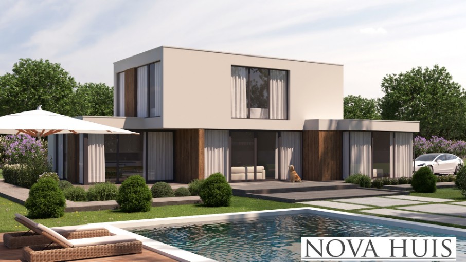 NOVAHUIS type 397 moderne kubistische woning  Staalframebouw Nederland 