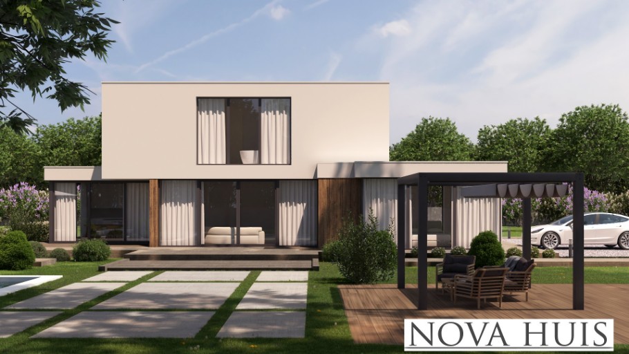 NOVAHUIS type 397 moderne kubistische woning  Staalframebouw Nederland 
