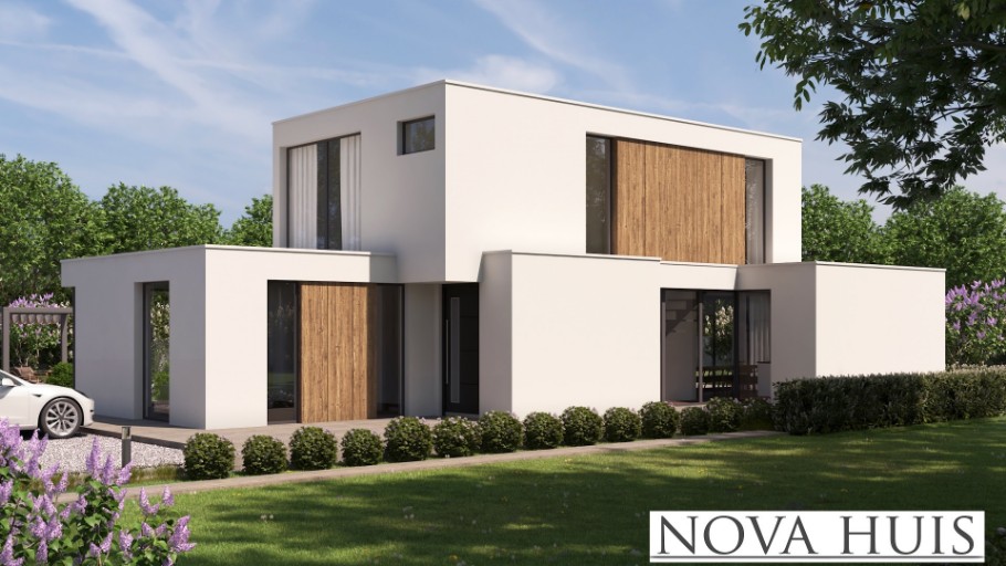 NOVAHUIS type 397 moderne kubistische woning  Staalframebouw Nederland 