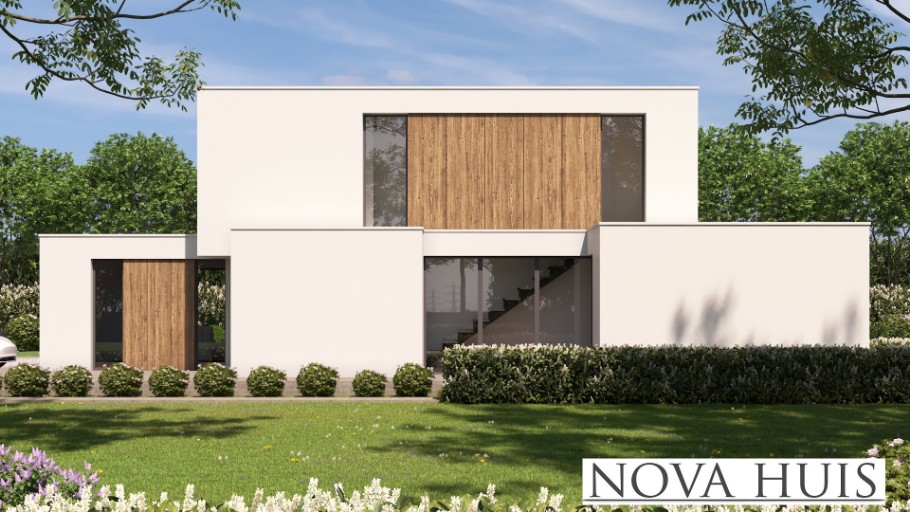 NOVAHUIS type 397 moderne kubistische woning  Staalframebouw Nederland 