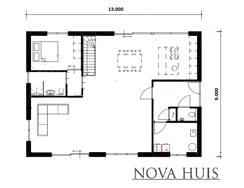 NOVAHUIS type Kap 127 modern schuin en hellend dak Staalframebouw ATLANTA MBS