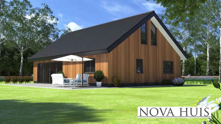 NOVAHUIS type Kap 127 modern schuin en hellend dak Staalframebouw Nederland 