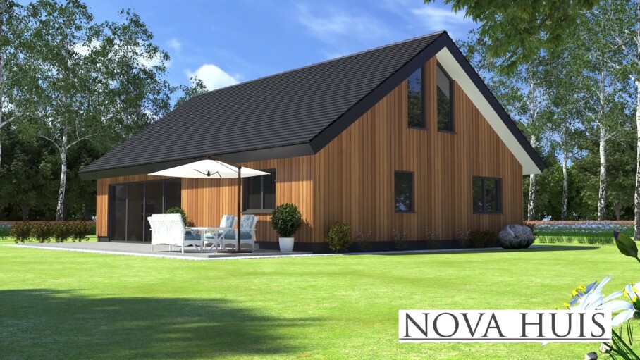 NOVAHUIS type Kap 127 modern schuin en hellend dak Staalframebouw Nederland 