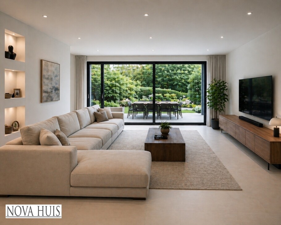 NOVA HUIS type 402 kubistische woning slaapkamer en badkamer beneden