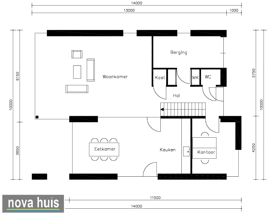 Nova-Huis.nl moderne waterkant woning in kubistische ontwerp en bouwstijl veel glas en terrassen K66